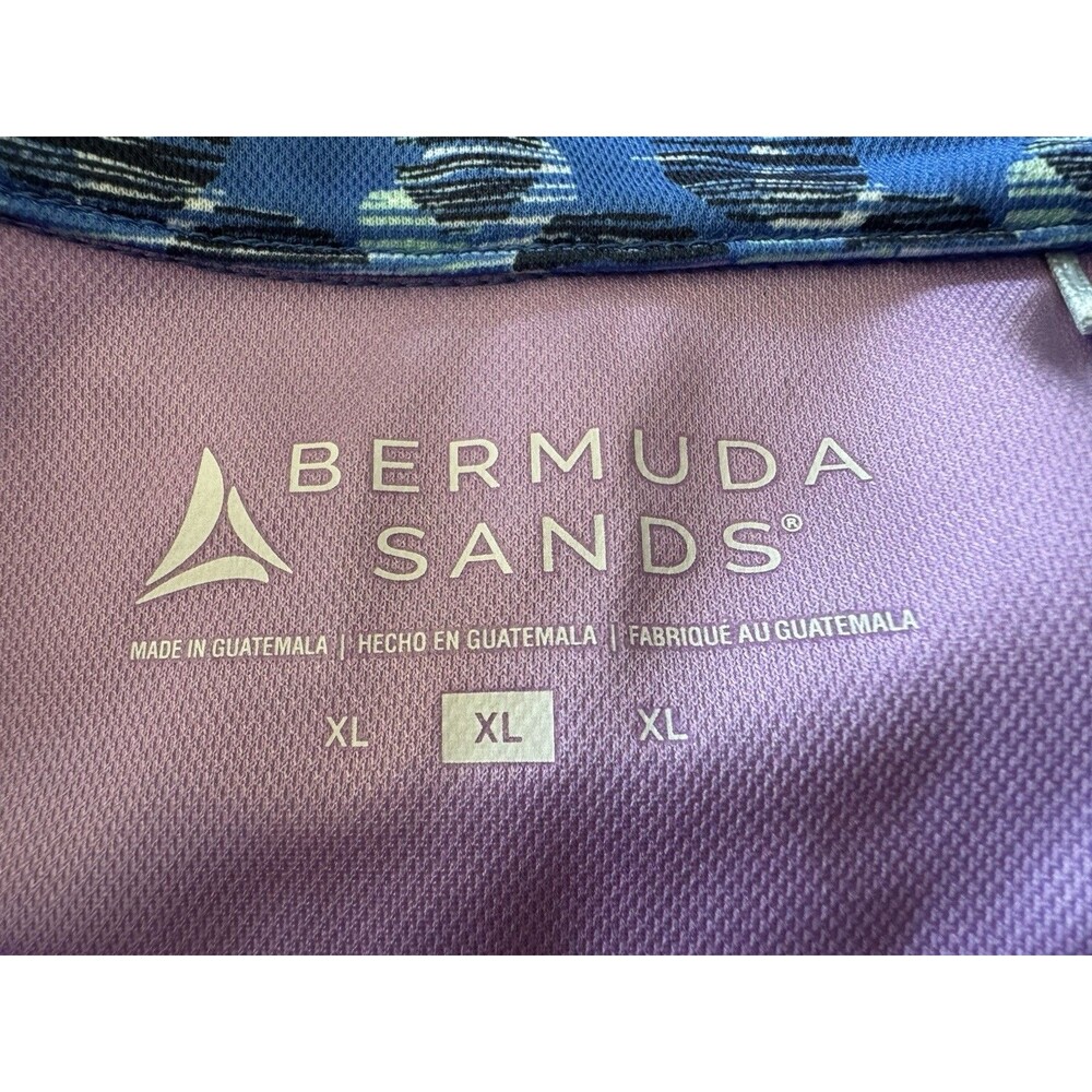 Bermuda Sands Sleeveless Golf Top – Lavender w/ Printed Trim Excellent Size XL - Picture 4 of 5